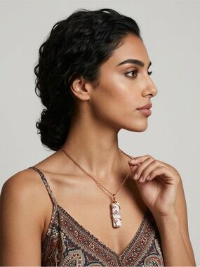 Ethereal Howlite & Hand-Spun Copper Pendant